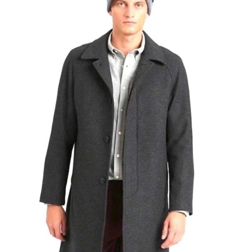 Banana Republic XL Melton Car Coat Virgin Wool Cashmere Blend Button Down Jacket